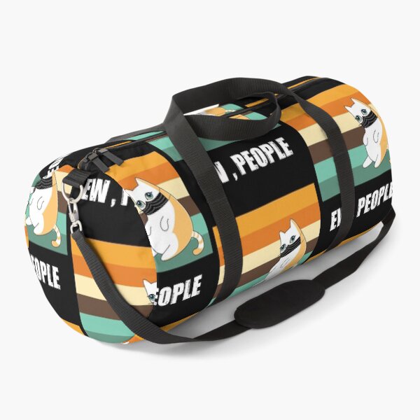 Item preview,  Ew people , cute cat wearing black face mask with vintage background colors white text designed and sold by SGS-.