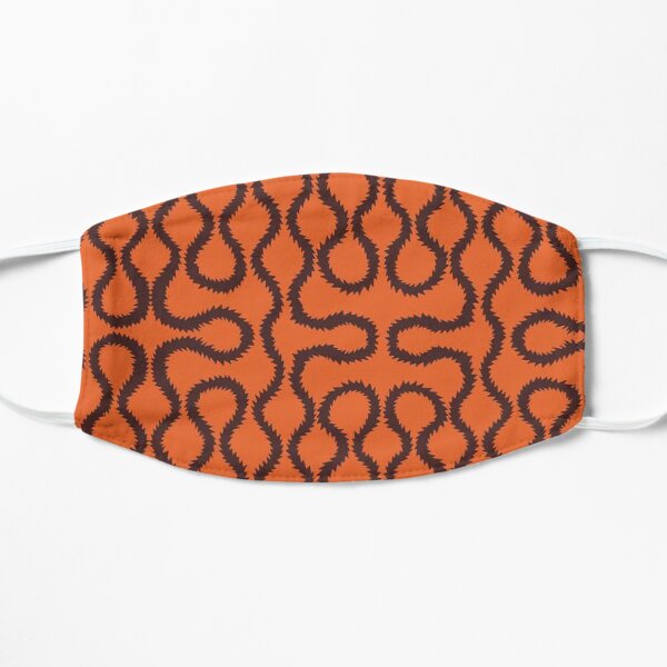 Orange squiggle pattern Mask