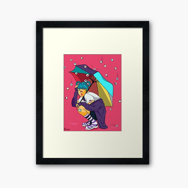 Eyeball Rain Framed Art Print