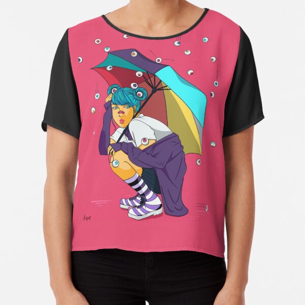 Eyeball Rain Chiffon Top
