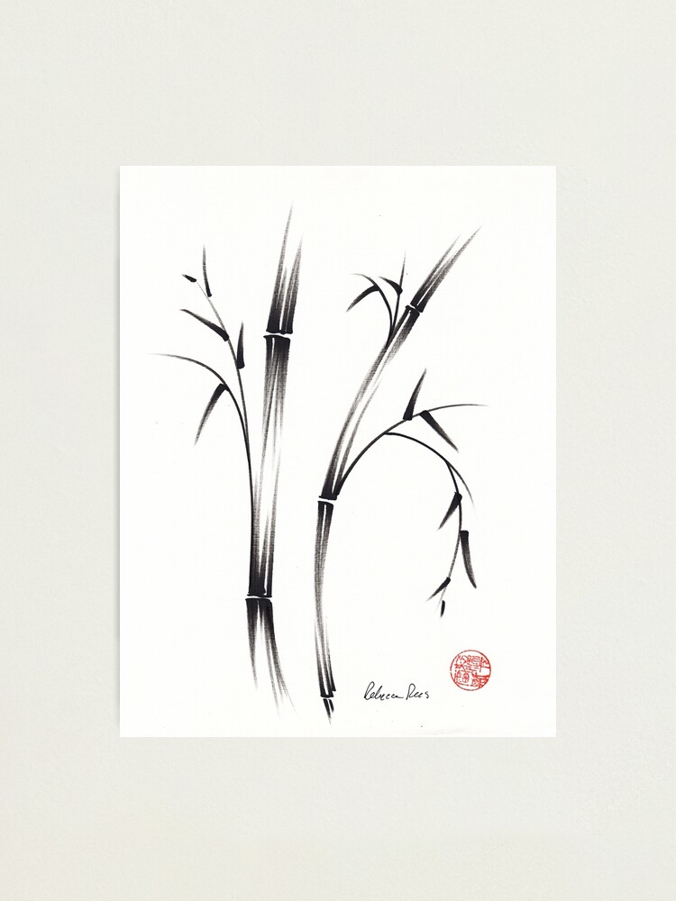 Gentle Soul Chinese japanese ink brush pen painting Photographic Print  for Sale by Rebecca Rees