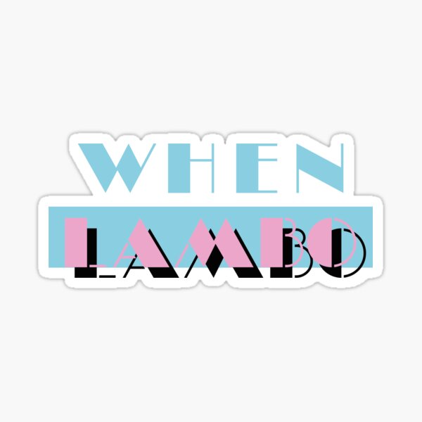 When Lambo - Bitcoin meme Logo Miami Vice Style Sticker