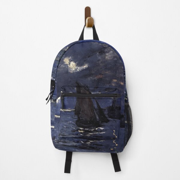 Seascape, Shipping by Moonlight, Claude Monet Backpack