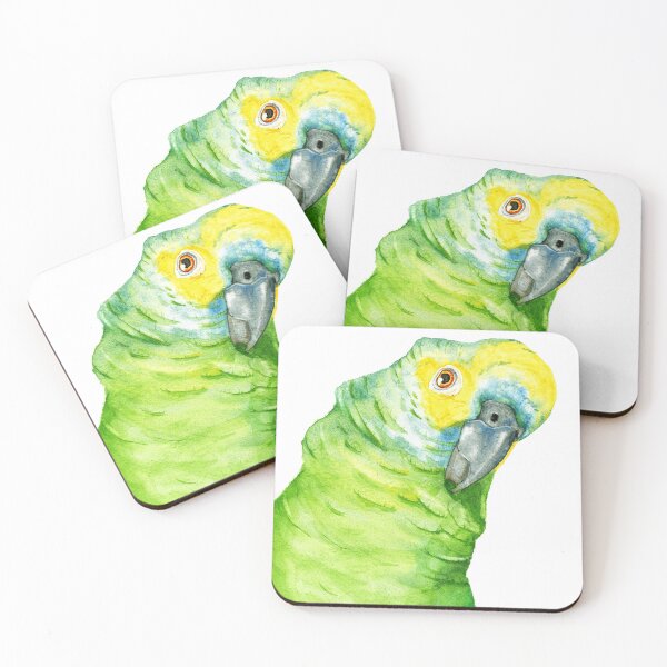 Item preview, Blue fronted amazon parrot tropical brésil watercolor designed and sold by L'Atelier Oranjade.