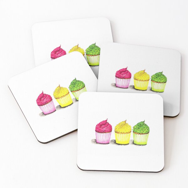 Item preview, Yummy Pink, Yellow and Green Cupcakes designed and sold by artbysarahallen.