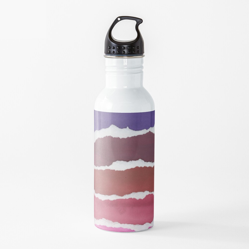 Sunset Night Sky Gouache Painting Collage Water Bottle