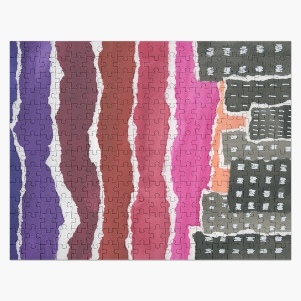 Sunset Night Sky Gouache Painting Collage Jigsaw Puzzle