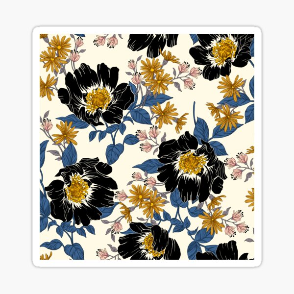 Item preview, Black poppy flowers designed and sold by goldstar1930.