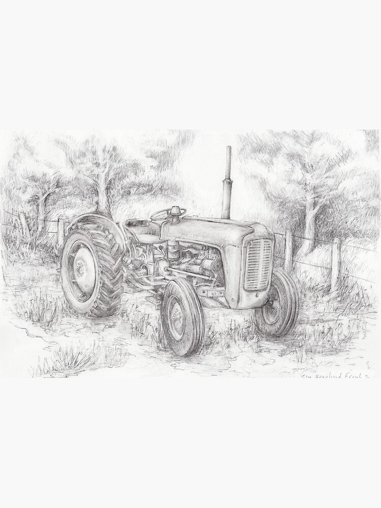 Thumbnail 2 of 2, Laptop Sleeve, Massey Ferguson 35 tractor drawing designed and sold by Eva-Hegelund.