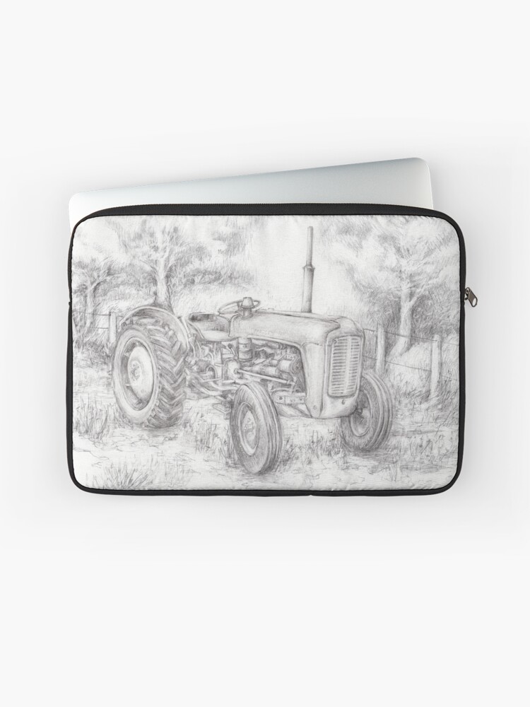 Thumbnail 1 of 2, Laptop Sleeve, Massey Ferguson 35 tractor drawing designed and sold by Eva-Hegelund.