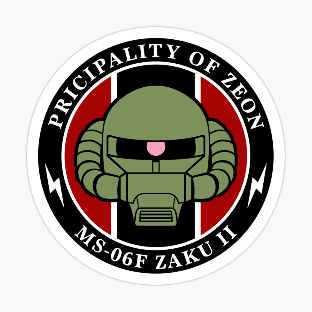 Gundam Ms 06f Zaku Ii Badge Poster For Sale By Fareast Redbubble