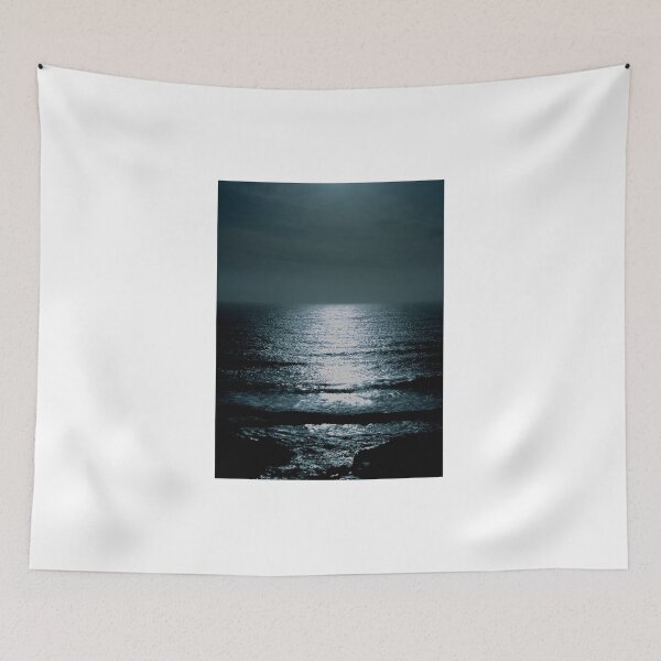 Item preview, Dark night calm blue sea waves designed and sold by Nigflute.