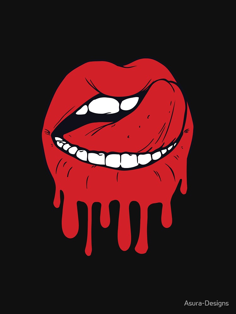 "Dripping lips" Tshirt for Sale by AsuraDesigns Redbubble lips t