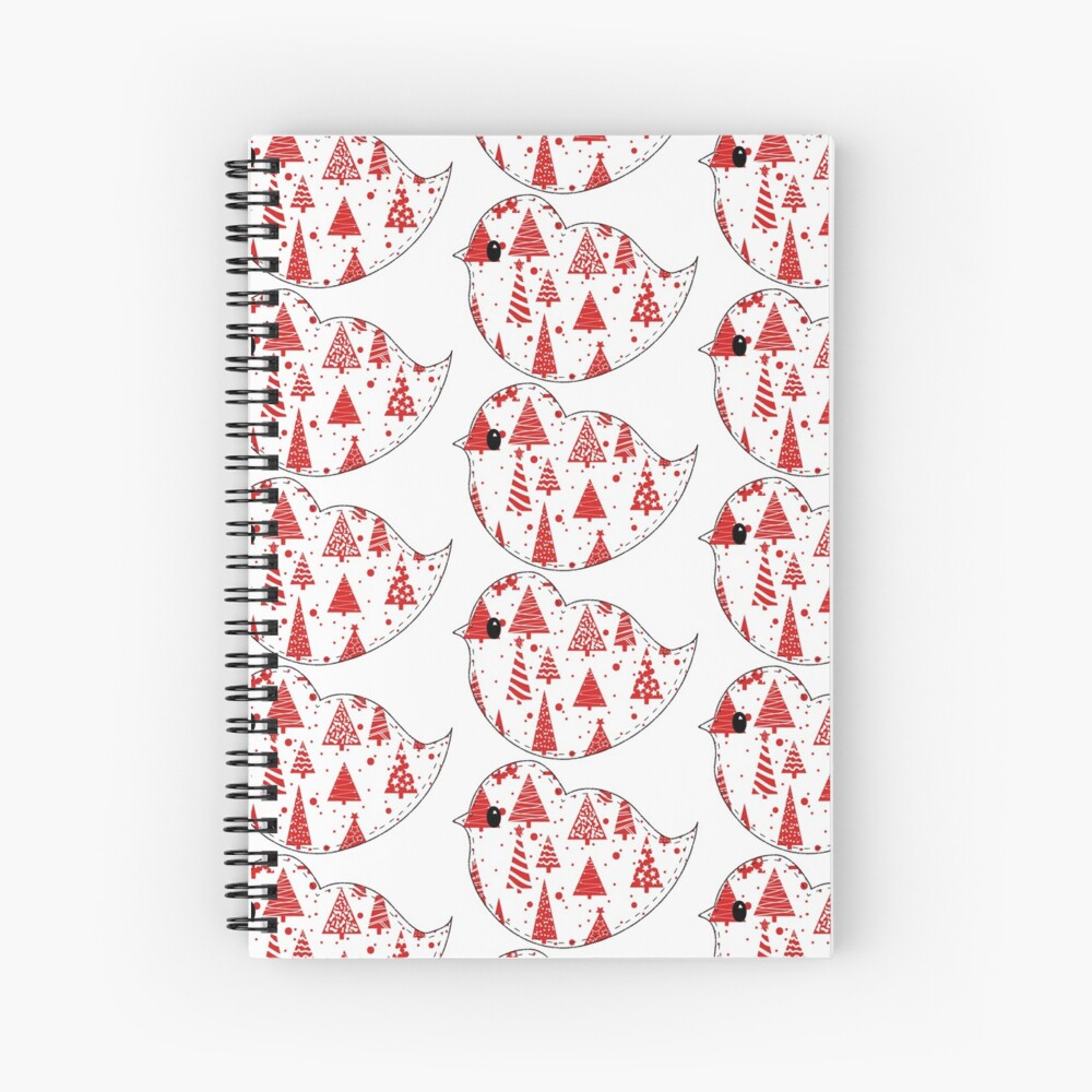 Christmas Robin and Friends Spiral Notebook