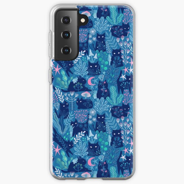 Anna and Misha cat - Meowgical friends. Fairy magic night cats and nymphs Samsung Galaxy Soft Case