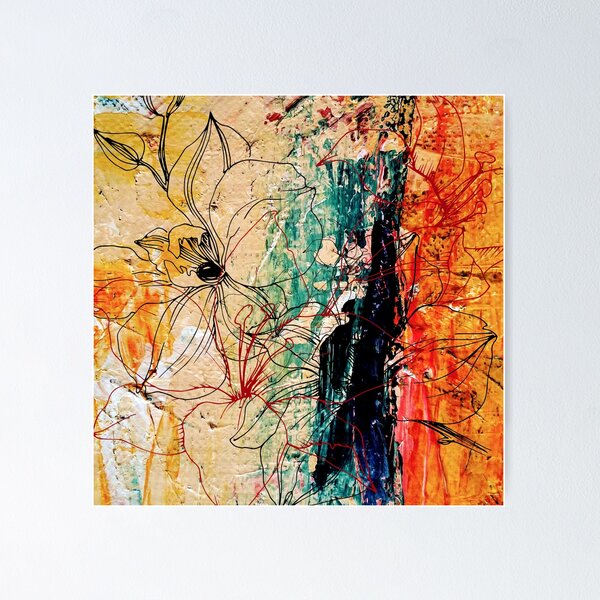 Item preview, Abstract background and floral lines designed and sold by Linger0418.