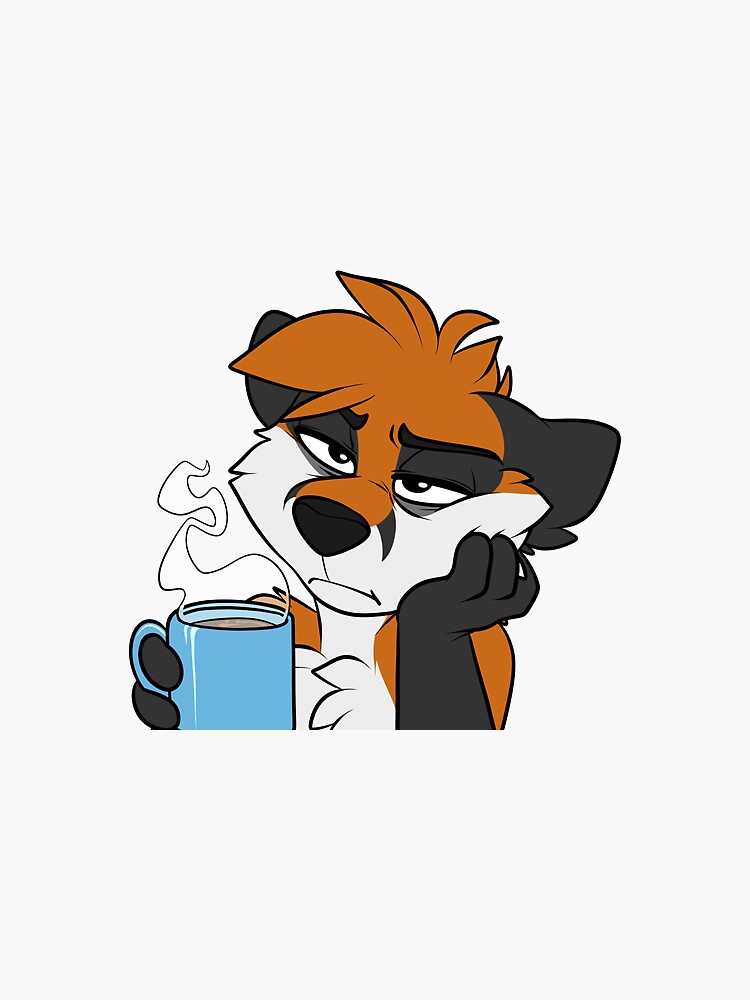 Thumbnail 3 of 3, Sticker, Coffee Fox designed and sold by GatorBites.