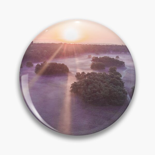 Item preview, Sunrise and morning fog over Dutch Purple heathlands designed and sold by michieldros.