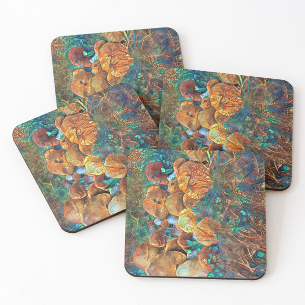 Item preview, Abstract digital painting of extraterrestrial flowers designed and sold by blackhalt.