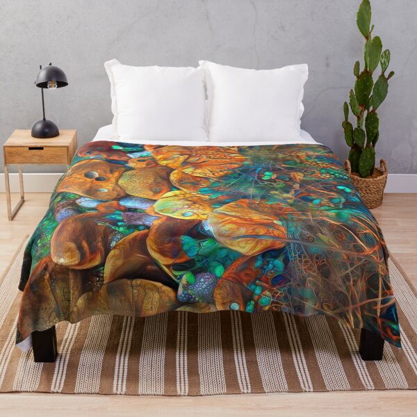 Item preview, Abstract digital painting of extraterrestrial flowers designed and sold by blackhalt.