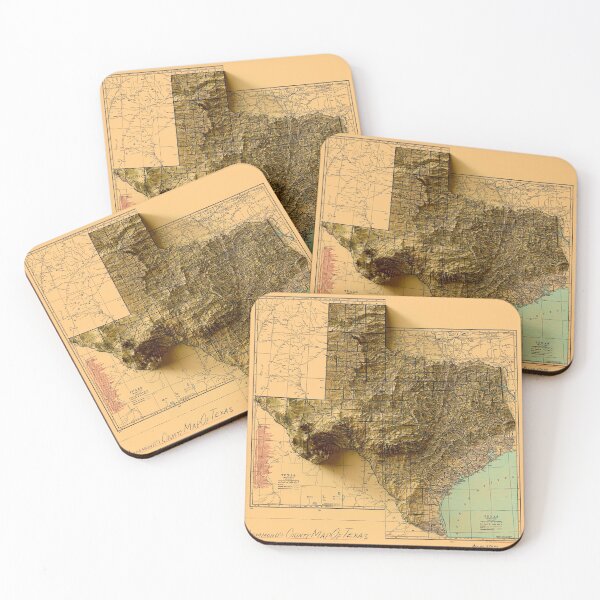 Item preview, 1929 Texas Relief Map 3D digitally-rendered designed and sold by ThinkAboutMaps.