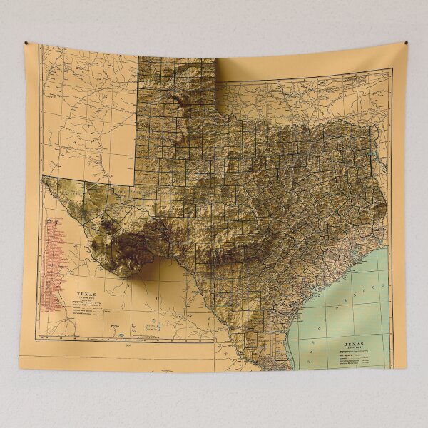 Item preview, 1929 Texas Relief Map 3D digitally-rendered designed and sold by ThinkAboutMaps.