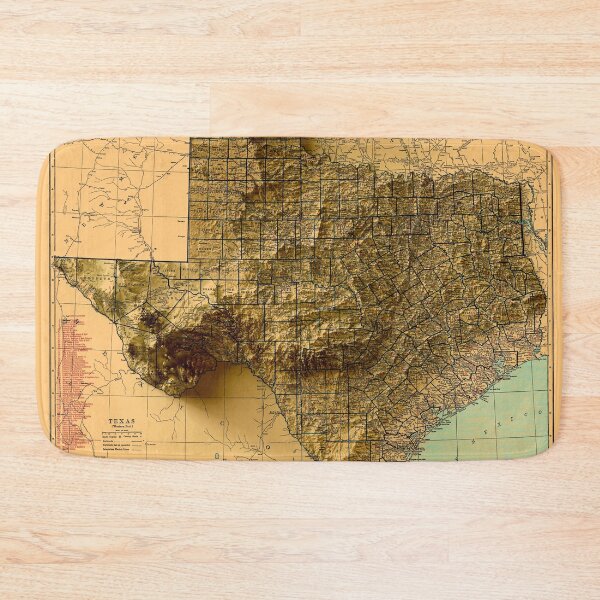 Item preview, 1929 Texas Relief Map 3D digitally-rendered designed and sold by ThinkAboutMaps.