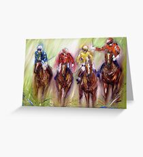 Racehorses Greeting Card