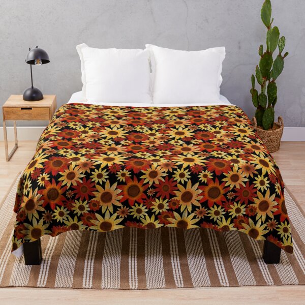 Item preview, Dark night theme autumnal sunflower seamless pattern designed and sold by RachaelManto.
