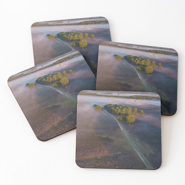 Item preview, Foggy morning above purple heathland in the Netherlands designed and sold by michieldros.
