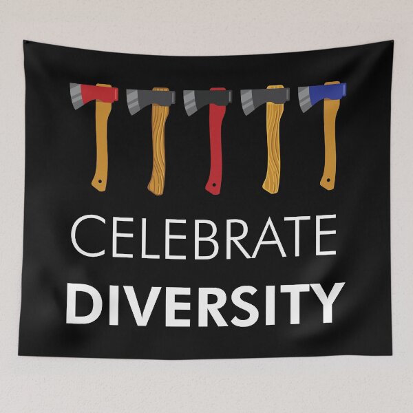 Item preview, Axe Throwing Celebrate Diversity designed and sold by funnierthanthou.