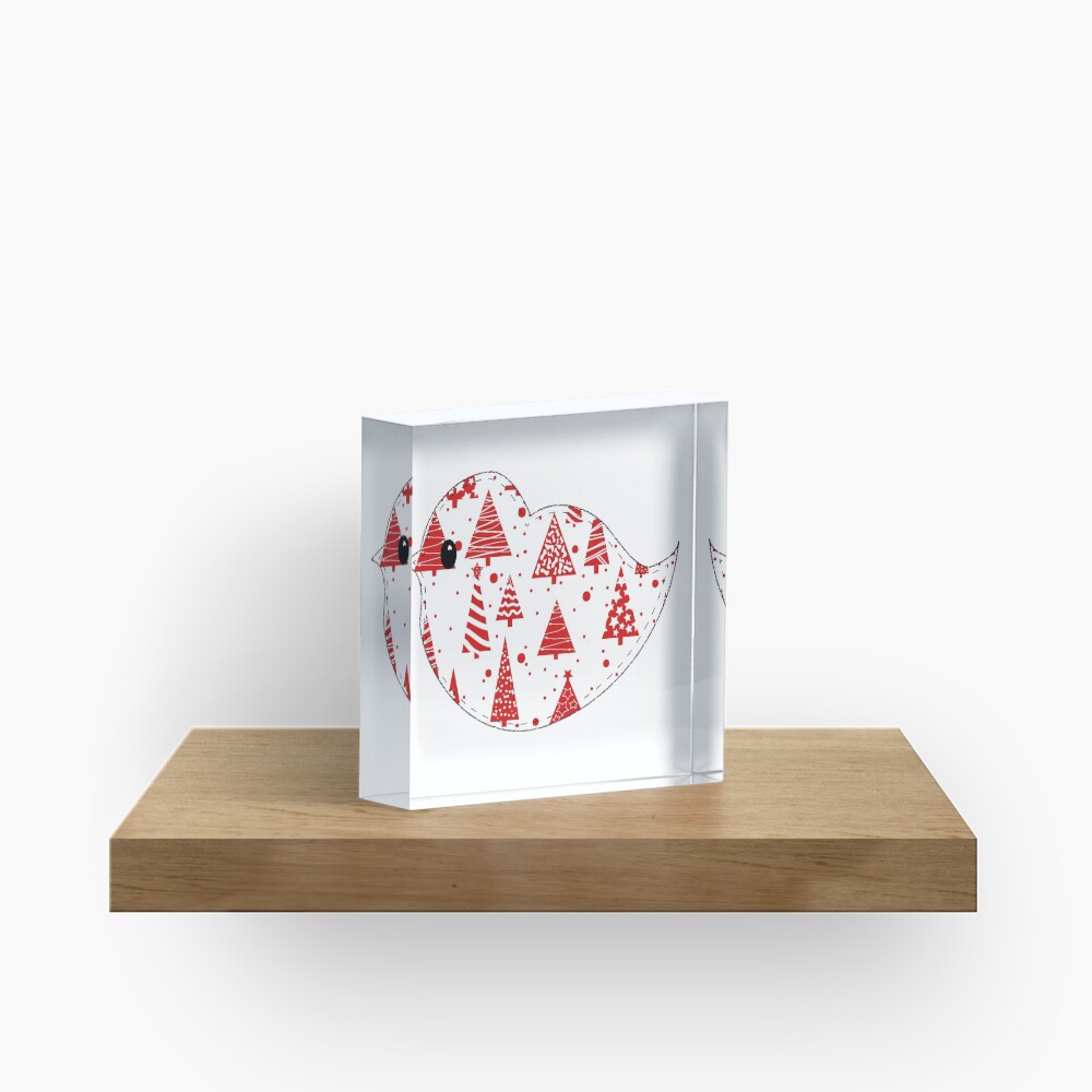 Christmas Robin Acrylic Block