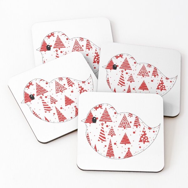 Christmas Robin Coasters (Set of 4)