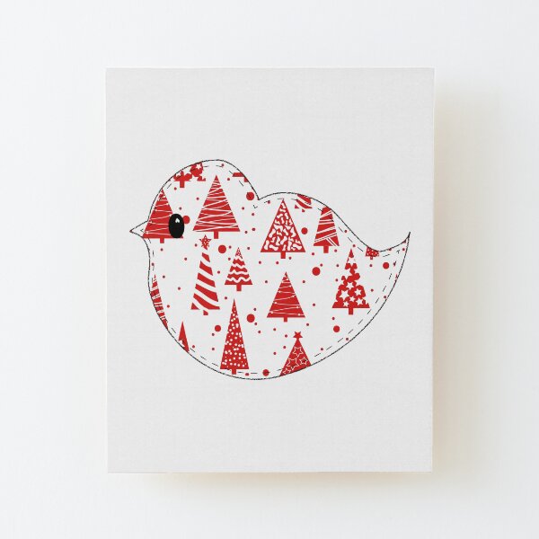 Christmas Robin Wood Mounted Print