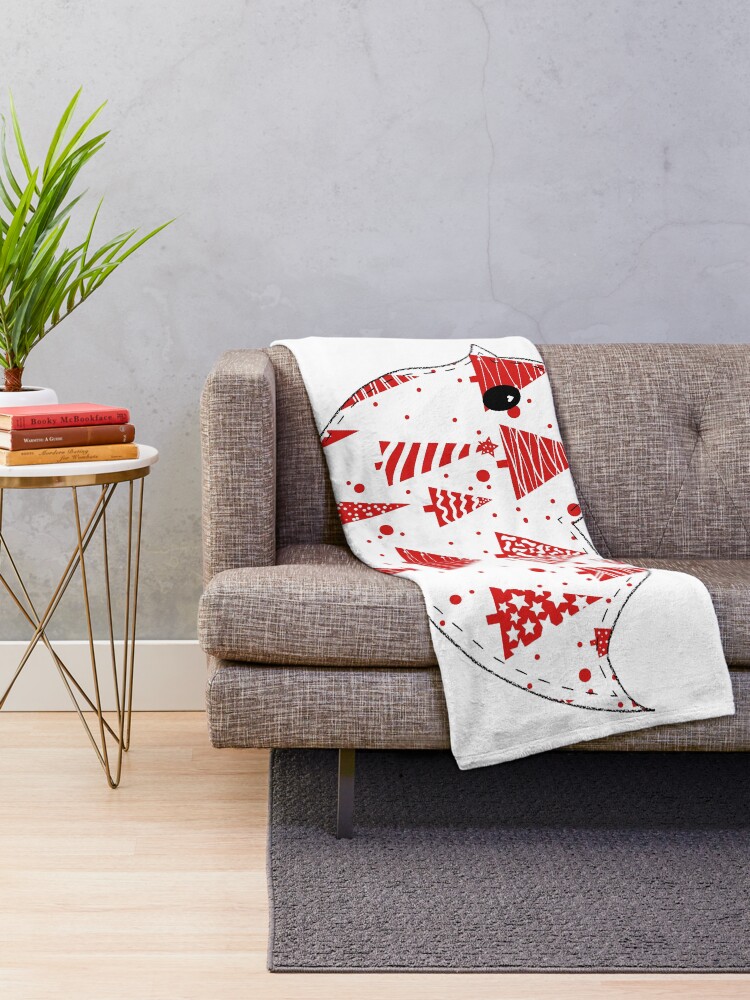 Alternate view of Christmas Robin Throw Blanket