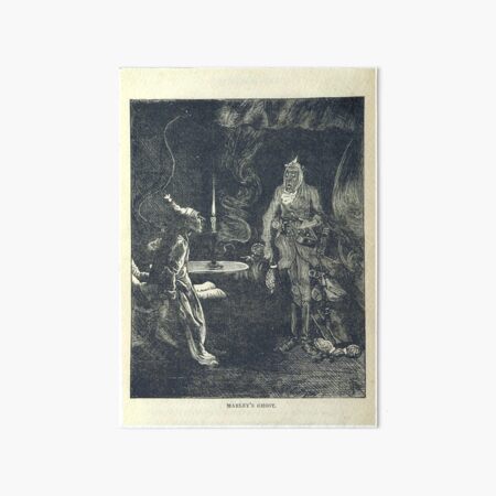 "Marley's Ghost" Vintage Illustation of "A Christmas Carol" by Charles Dickens" (1886) Art Board Print
