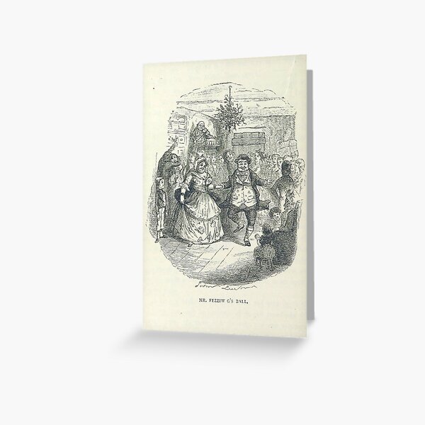 "Fezziwig's Ball" Vintage Illustration of "A Christmas Carol" by Charles Dickens" (1886) Greeting Card