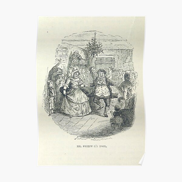 "Fezziwig's Ball" Vintage Illustration of "A Christmas Carol" by Charles Dickens" (1886) Poster