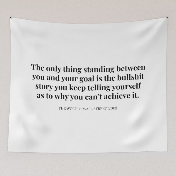 Item preview, The Wolf Of Wall Street (2013) Jordan Belfort Goals Quote designed and sold by TamDigitalPrint.
