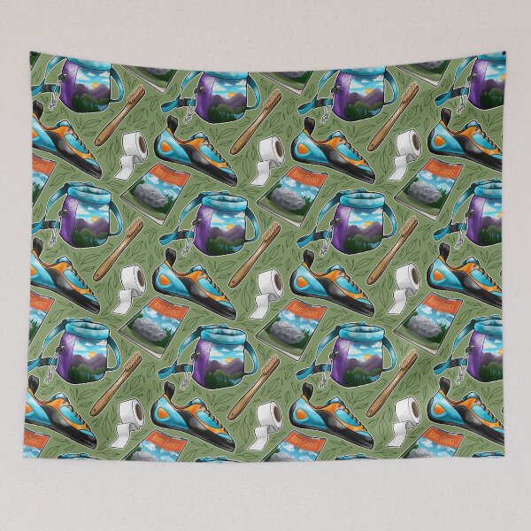 Item preview, Green Bouldering Illustrations Pattern designed and sold by Pure Dead Brilliant Store.
