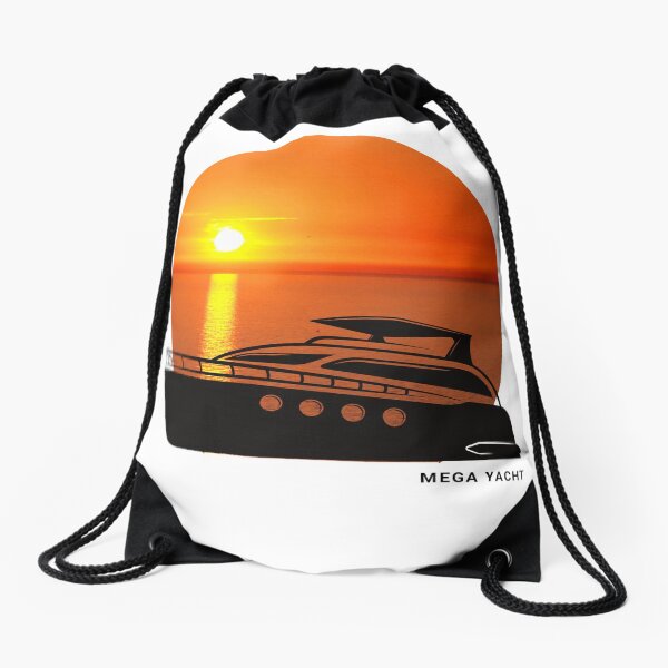 Mega yacht print Drawstring Bag