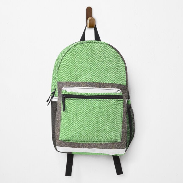 Item preview, Green Herringbone Brown Color Block (Printed Image - Not Real Leather) designed and sold by JaeZuchowski.