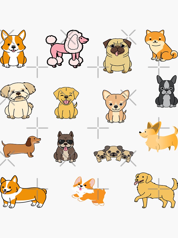 "Dog Sticker Pack" Sticker for Sale by TrueTrippyArts Redbubble