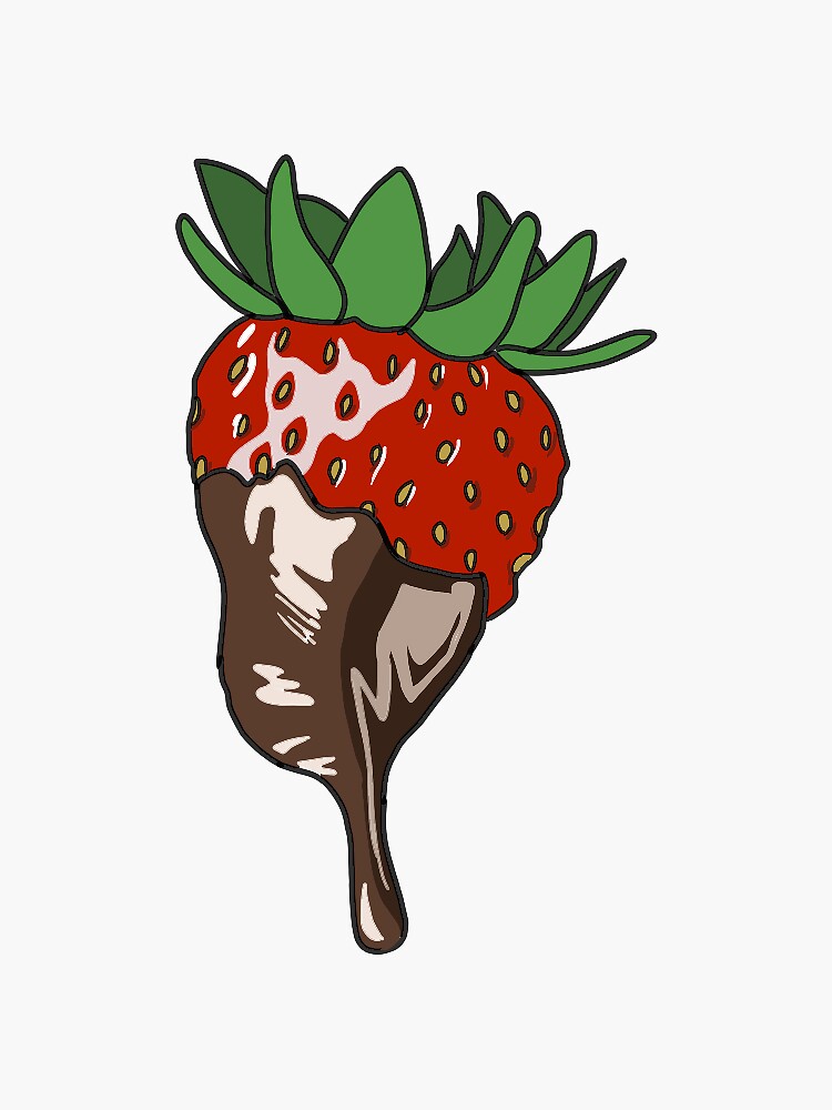"Chocolate Covered Strawberry" Sticker for Sale by HannahDowd Redbubble
