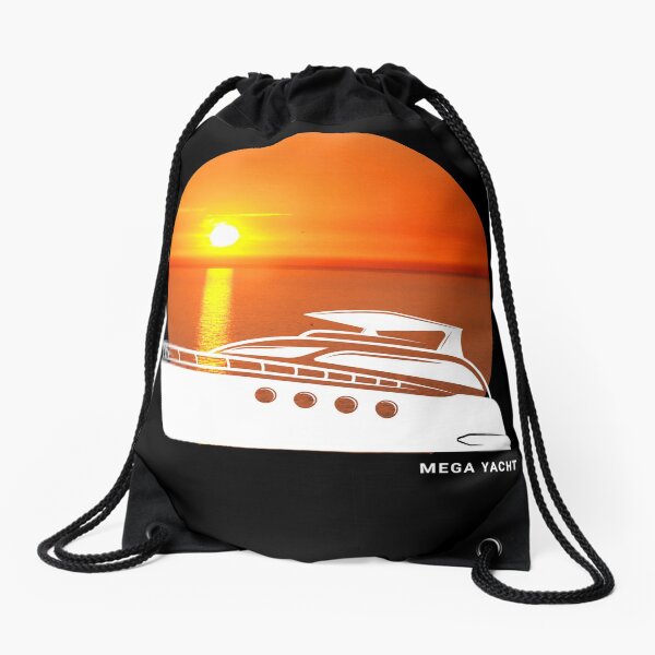 Mega yacht print Drawstring Bag