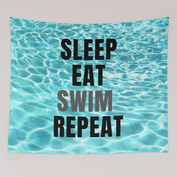 Item preview, Sleep, Eat, Swim, Repeat - Crystal Clear Blue Pool Water designed and sold by JellyBeenzz.
