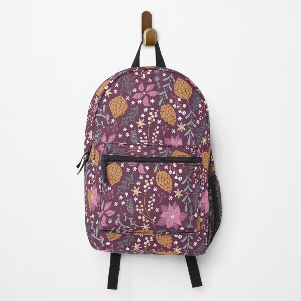 Item preview, Christmas Florals on Purple designed and sold by latheandquill.