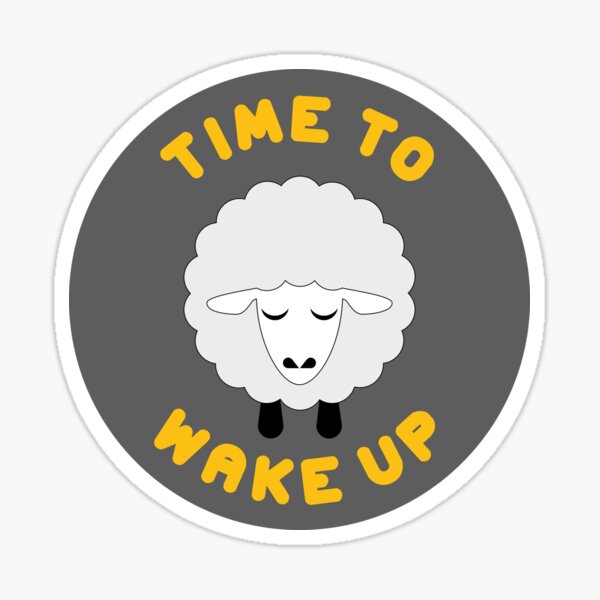 Time to Wake Up - Sheep Sticker