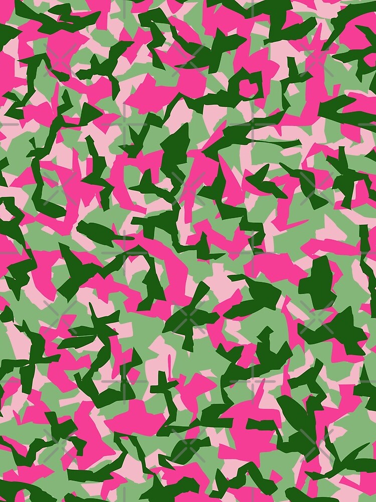 Green & Pink Camo Art Print