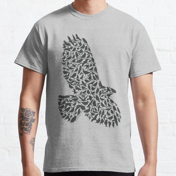 Red-Tailed Hawk Silhouette Art made from Birds Classic T-Shirt